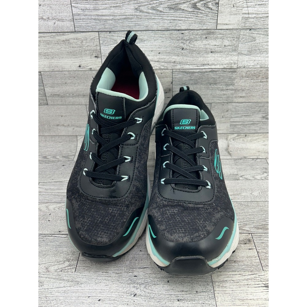 Skechers Work Ultra Go Work Womens 8.5 Black Teal Slip Resistant Shoes 108036